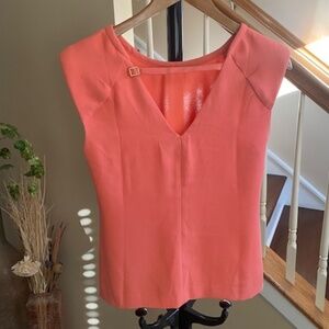 Vivienne Tam Sleeveless Peach Color V-Neck Blouse Size S